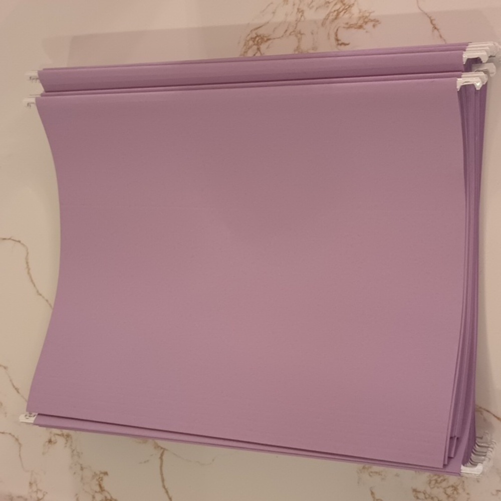 25 Lavender Hanging File Folders Smead